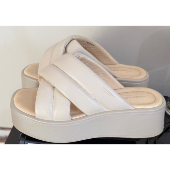 Vagabond Sandal Womens Size 6 Ivory Courtney Crossband Open Toe Slide Casual - Picture 16 of 16